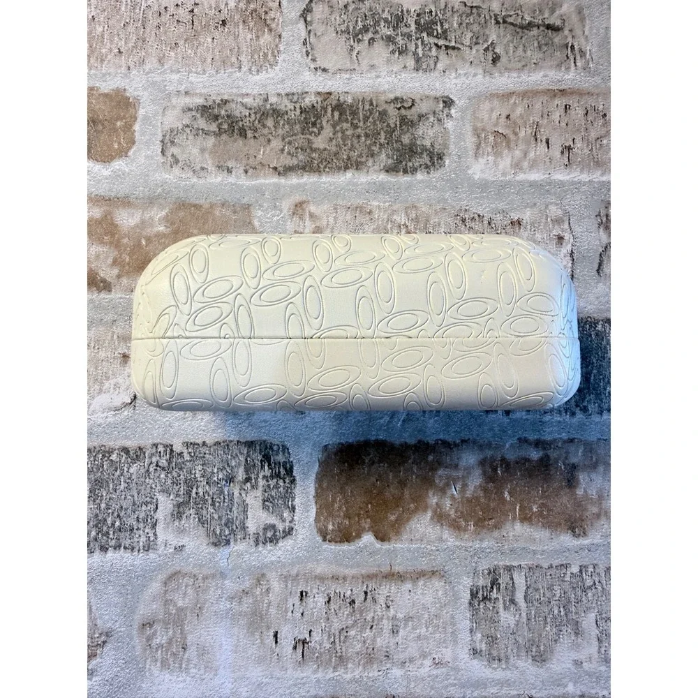 Oakley White Embossed Ellipse Logo Hard Sunglasses Case Eyewear Vault